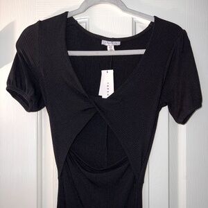 Topshop Black Midi Dress